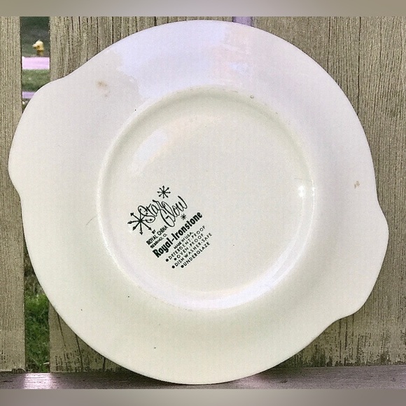 Vintage Ironstone STAR GLOW by ROYAL China Sebring Ohio Lug Handle Serving Plate - Picture 3 of 10
